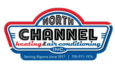 Logo for North Channel Heating & Air Conditioning Inc., serving Algoma since 2017, with phone number 705-971-1976.