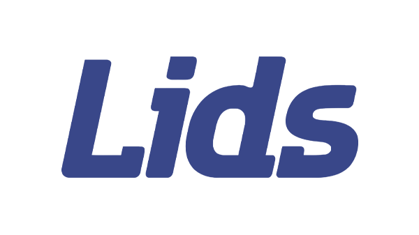The word 'Lids' written in bold blue text on a black background.