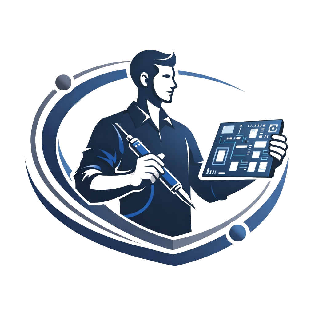 Custom Omni IT services icon representing electronics repair, computer support, and technology service
