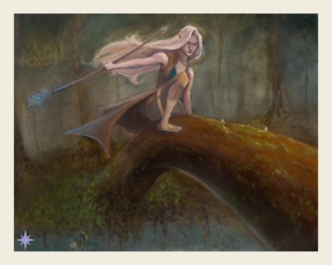 seeking adventure 🪵
20 x 16&rdquo;
Oil on panel
2025

My fifth painting of the first half of my Advanced Art Studio project! This one was pretty cool to make because I did the digital lineart first and really focused on that for a while, making it p