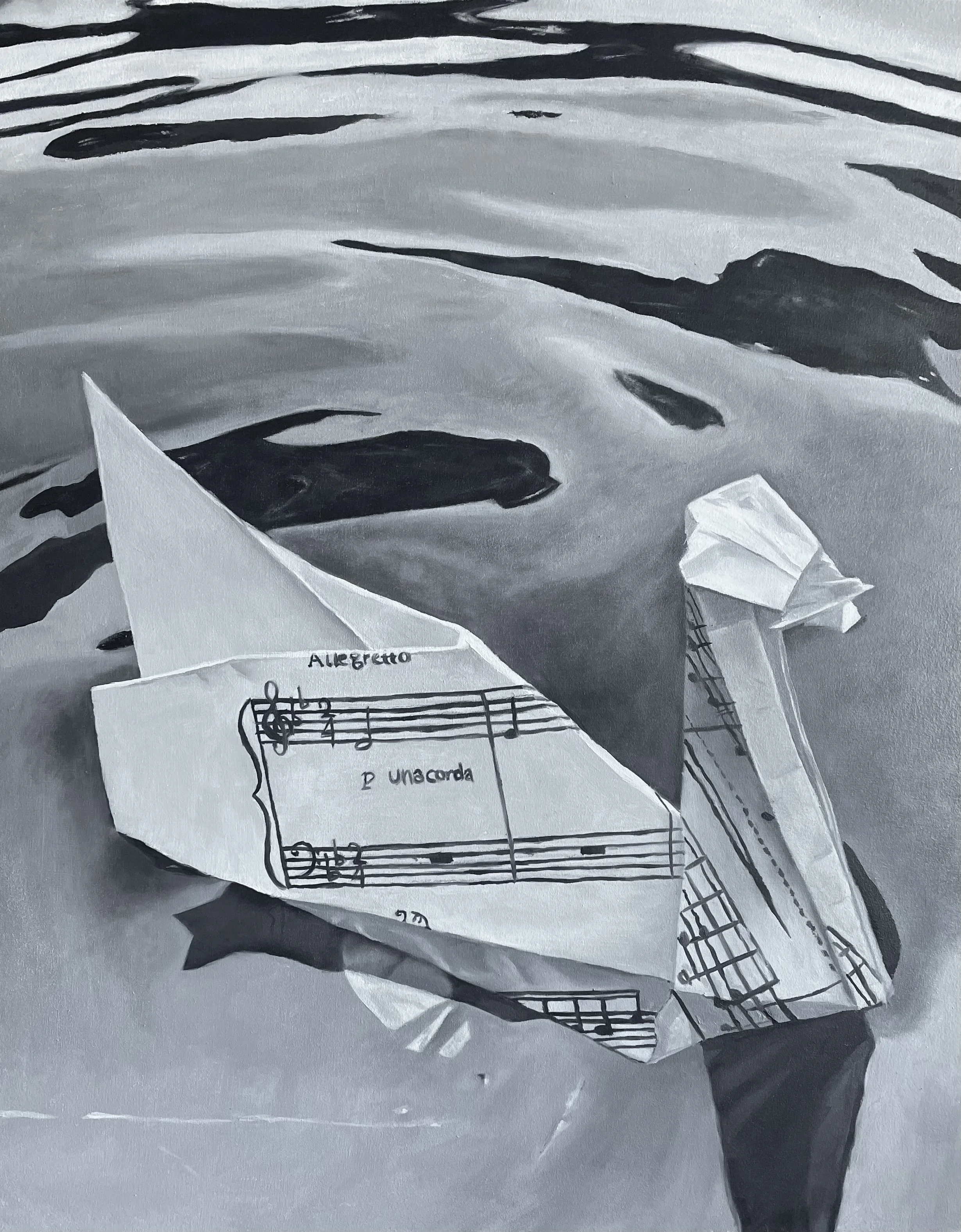 swan lake, 16 x 20", oil on panel, 2023