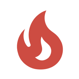 Fire flame icon in red and black.