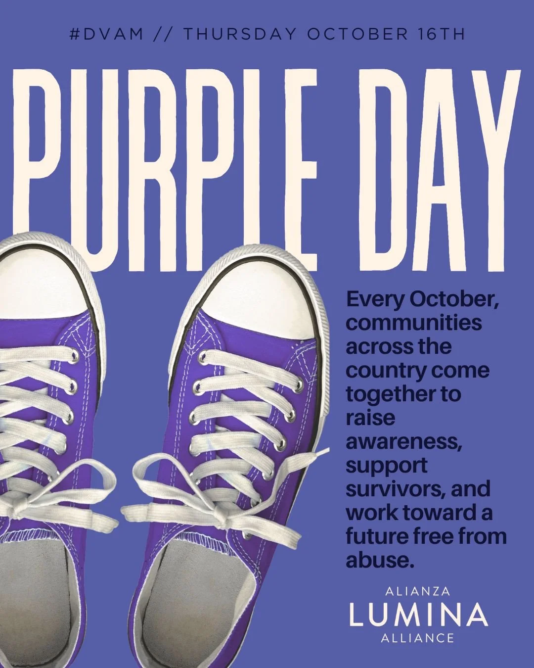 October is Domestic Violence Awareness Month 💜⁠ Every October, communities across the country come together to raise awareness, support survivors, and work toward a future free from abuse.⁠
⁠
Here&rsquo;s why it matters:⁠
🔹 1 in 4 women and 1 in 9 