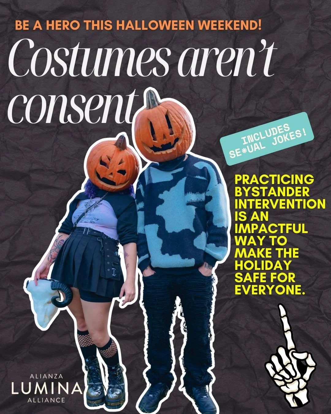 This Halloween, the scariest thing shouldn&rsquo;t be someone&rsquo;s behavior. 🕯️⁠
⁠
Whether you&rsquo;re out celebrating or hosting friends, remember: we all have the power to create safer spaces. If you see someone feeling uncomfortable or unsafe
