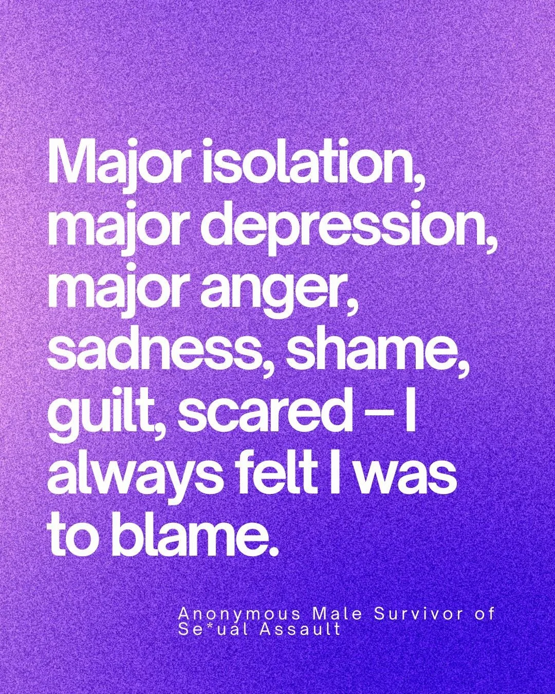 Sexual violence doesn&rsquo;t only impact women &mdash; men are deeply affected, too, though their experiences are often overlooked.⁠
⁠
According to the CDC&rsquo;s National Intimate Partner and Sexual Violence Survey:⁠
⁠
&bull; More than 1 in 6 men 