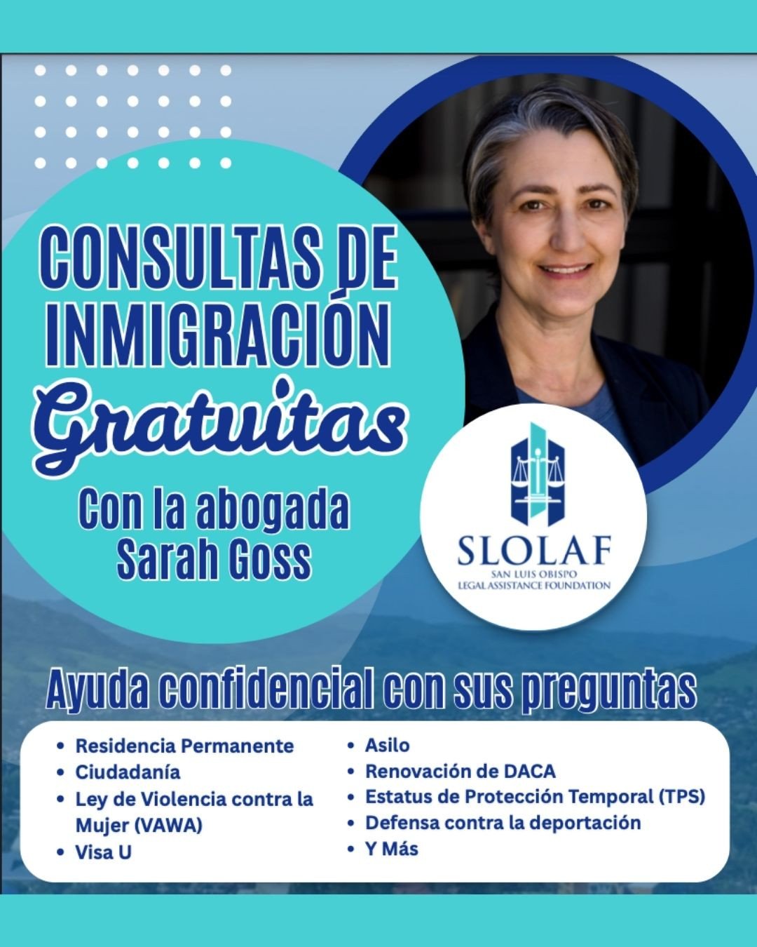 From our friends at @slo_laf: SLOLAF is now offering free immigration consultations by phone or in our Paso Robles or SLO office. We know things are very confusing and scary now.  We have an experienced immigration attorney available to answer questi