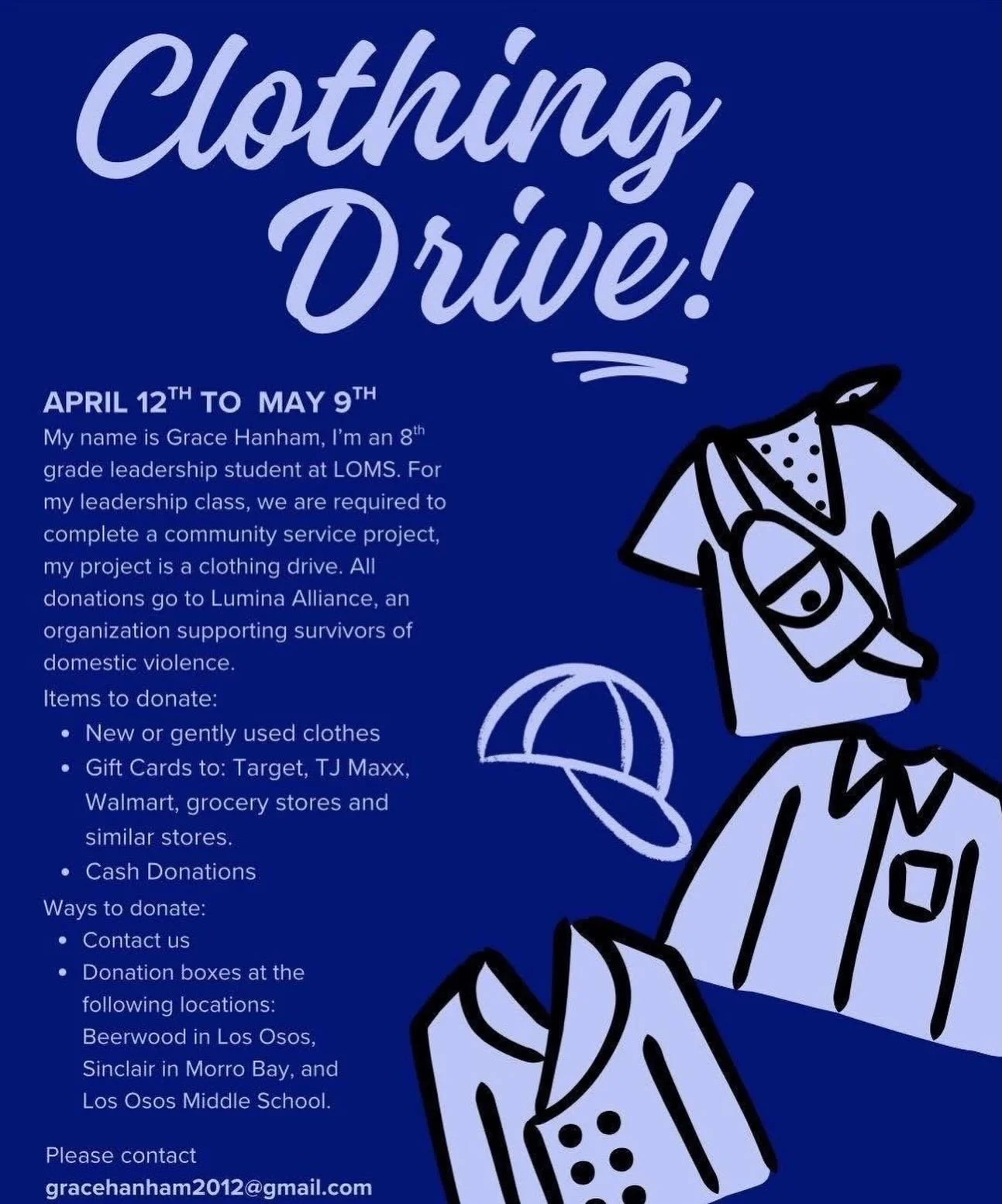 Support a good cause and help a local student complete her community service project with us and @luminaalliance!