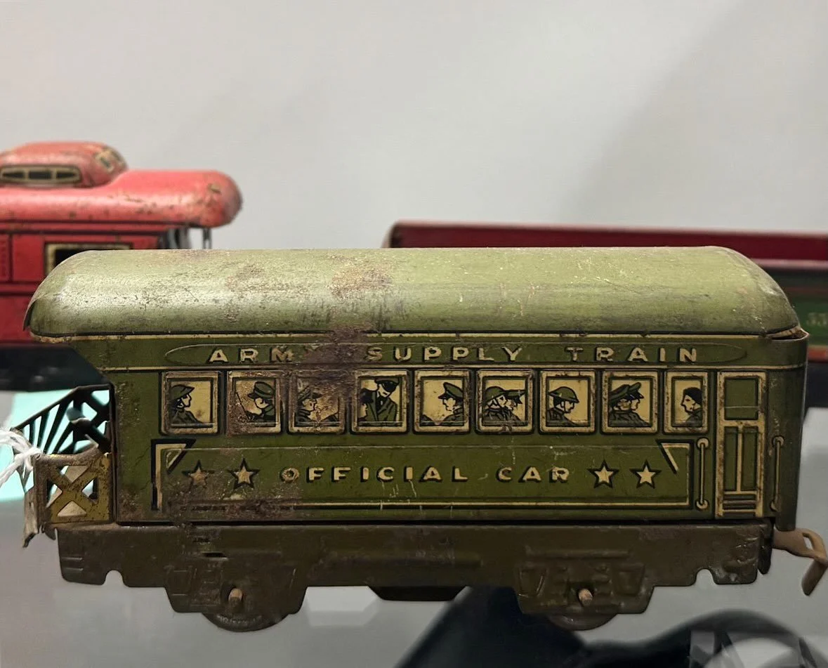 Just one piece of a larger set.🚂
1940s Marx No. 558m Army Supply Train.