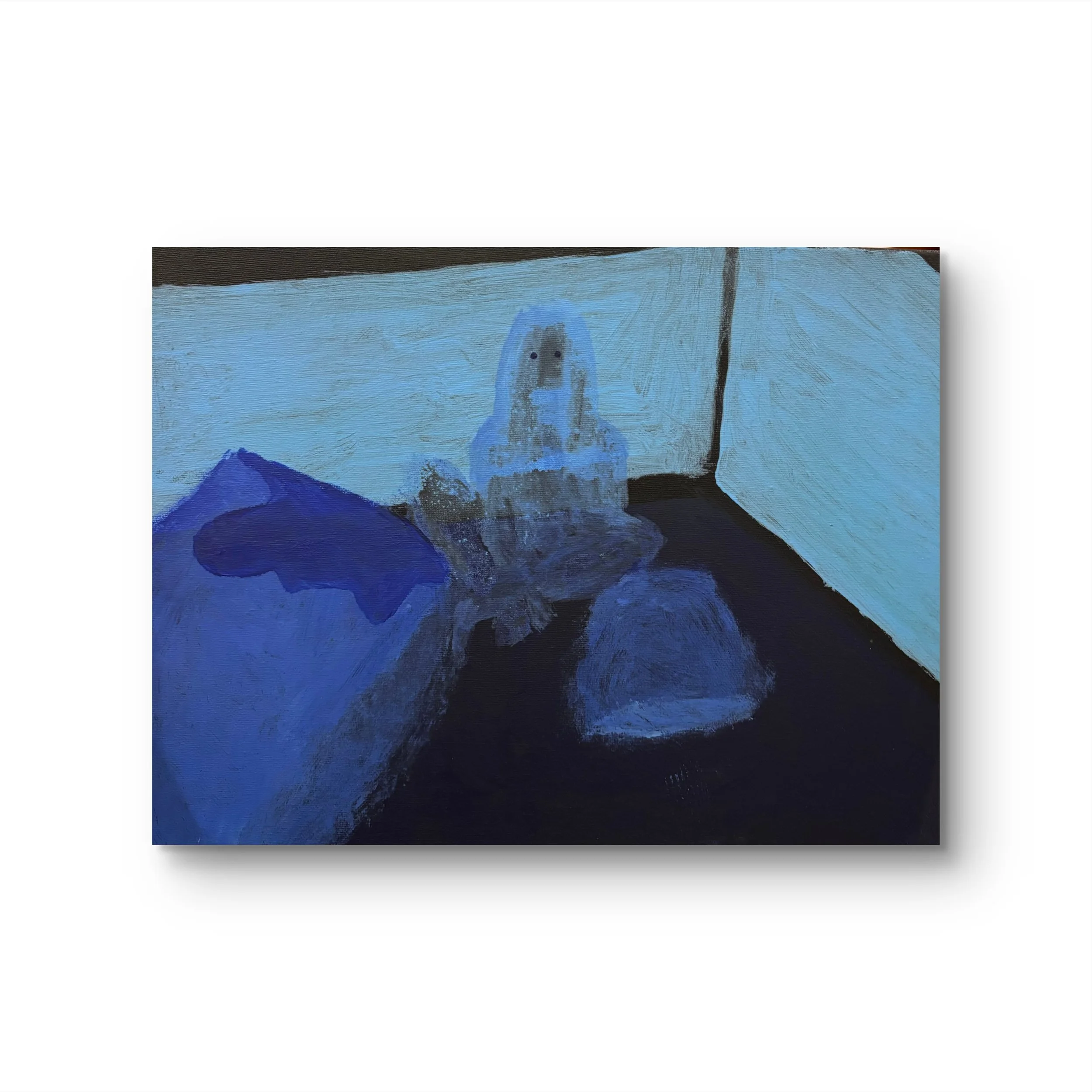 Unstable house where I disappear, 2024, acrylic on canvas, 20″x16″