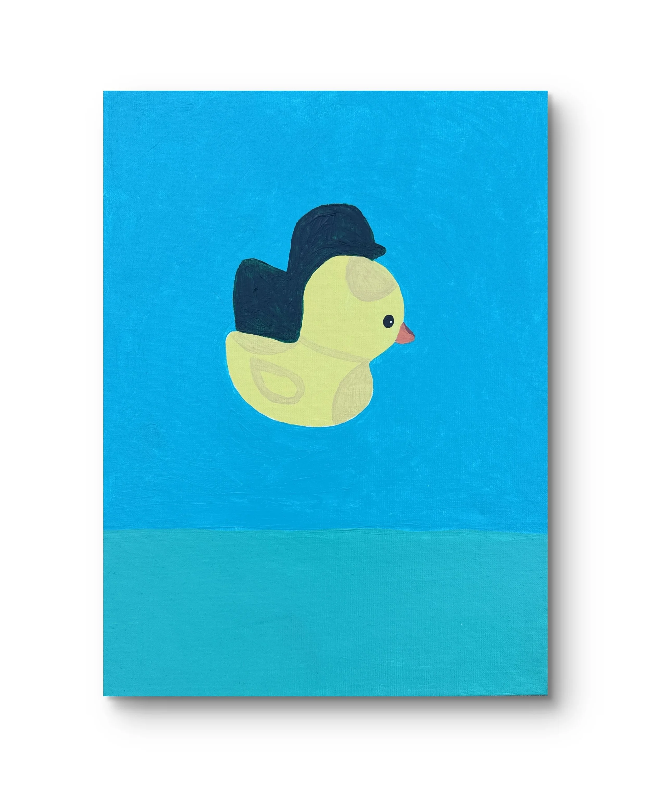 Big headed duckie, 2025, acrylic on canvas, 12″x16″