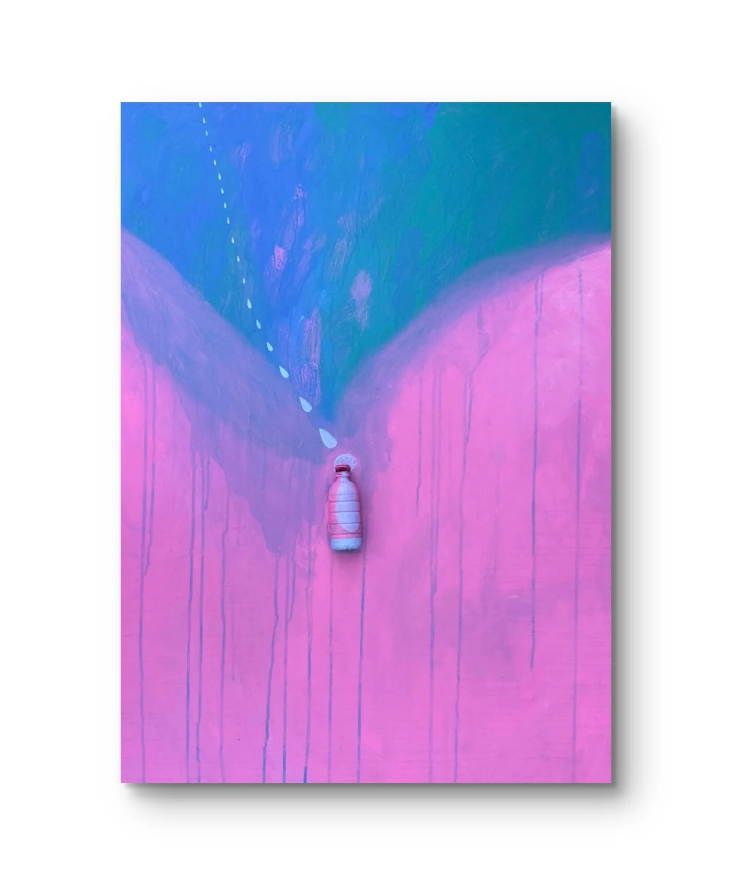 Bottle up your tears and get back to work, mixed media on canvas, 36″x48″