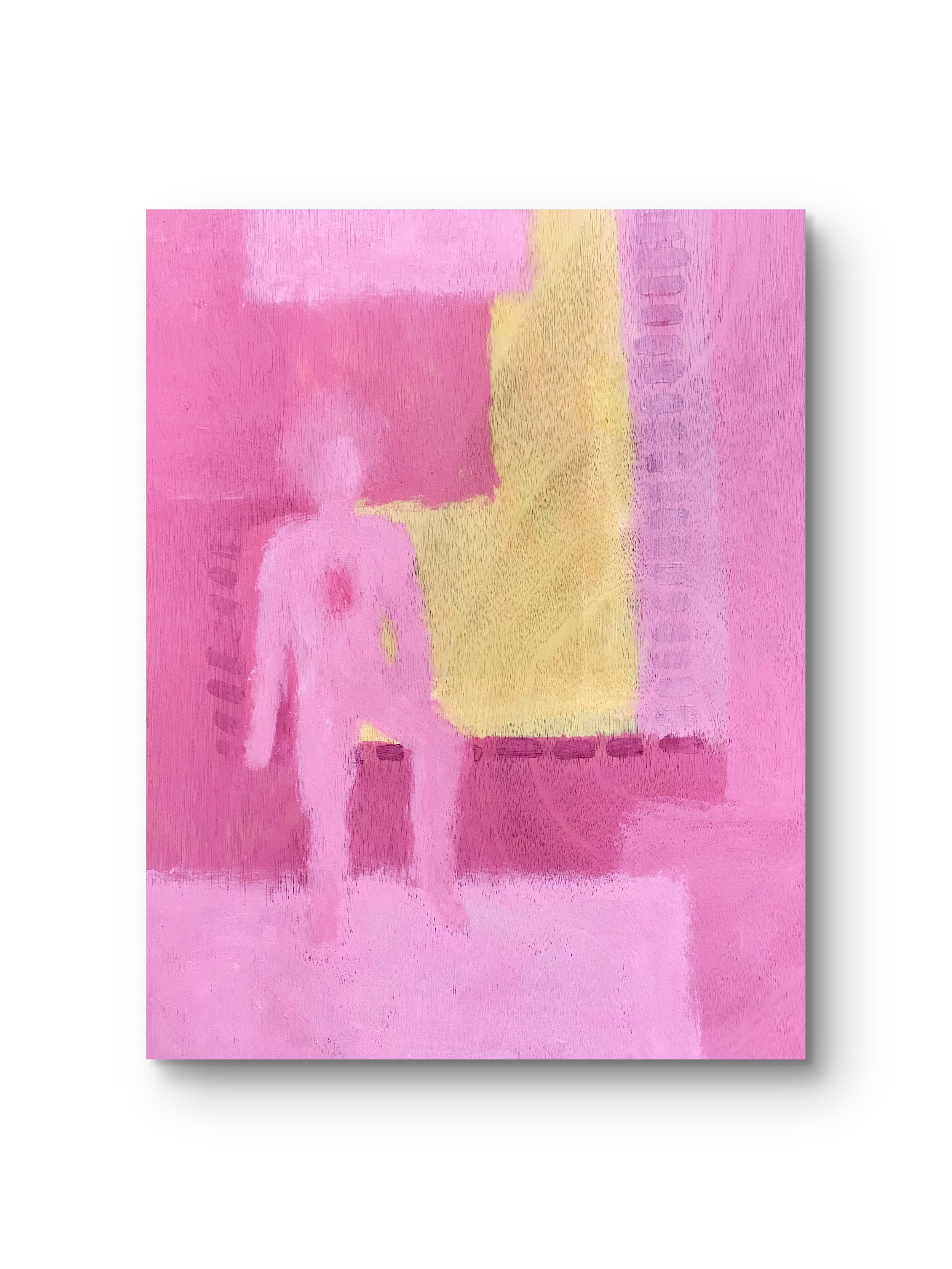 On a brick wall, 2023, acrylic on wood,  16″x20″
