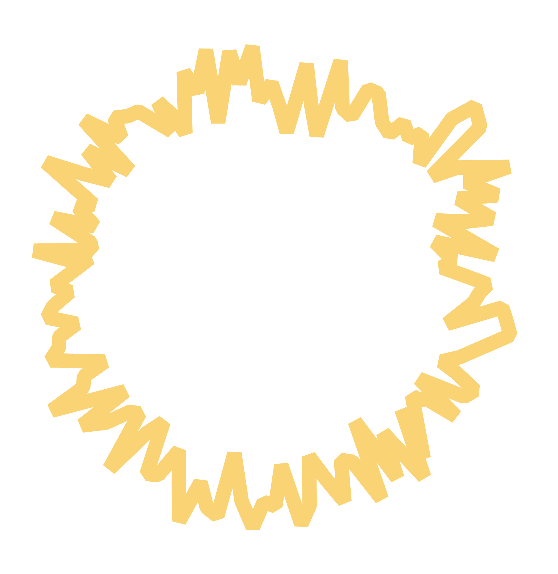 Gouden, gekartelde rand in de vorm van een cirkel