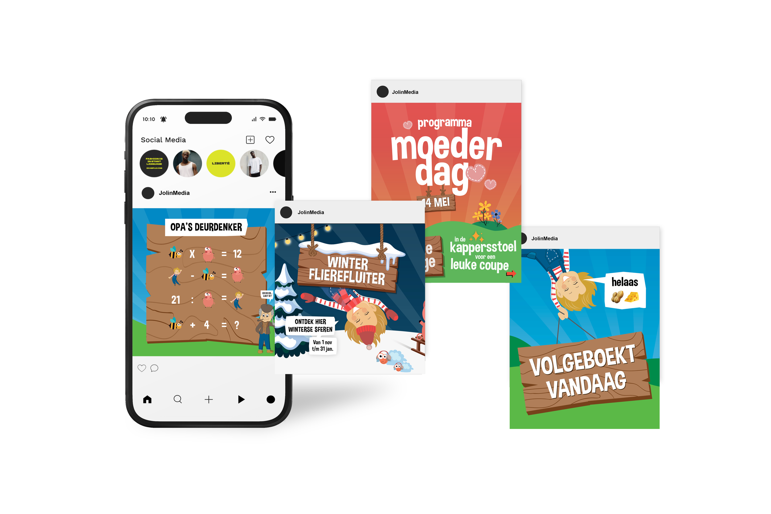 Voor Flierefluiter in Raalte maakte ik diverse social posts, van informatief tot animaties en puur vermaak, altijd met een vleugje boeren humor.