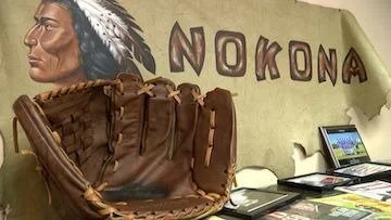 image of nokona ball glove on display