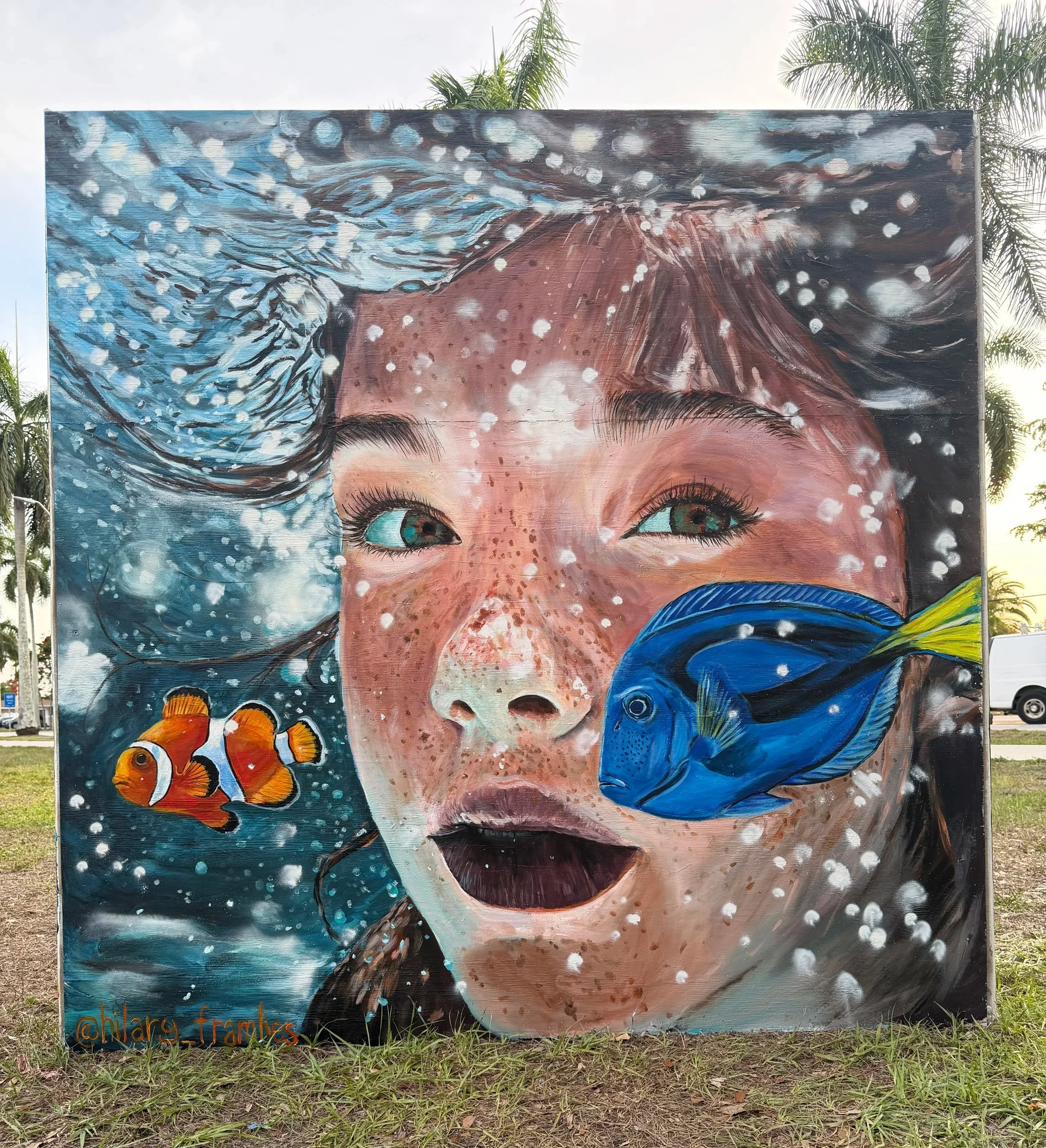 "Immersion" 6'x 6' mural on board for the Fort Myers Mural Society Next Level Street Painting Festival, May 2026