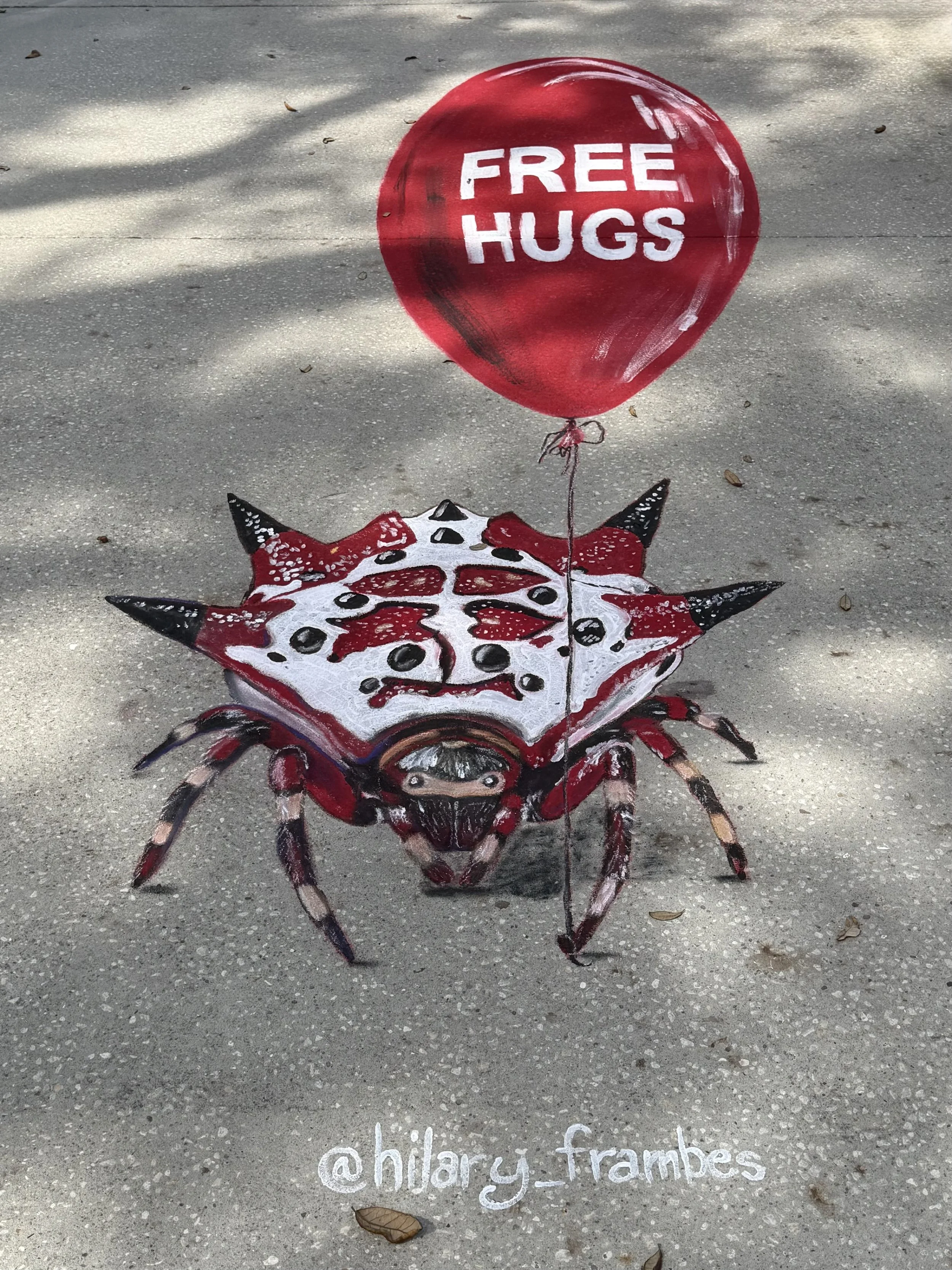 3D Spiny Backed Orb Weaver for the 2026 Temple Terrace Chalk Festival, Temple Terrace, FL