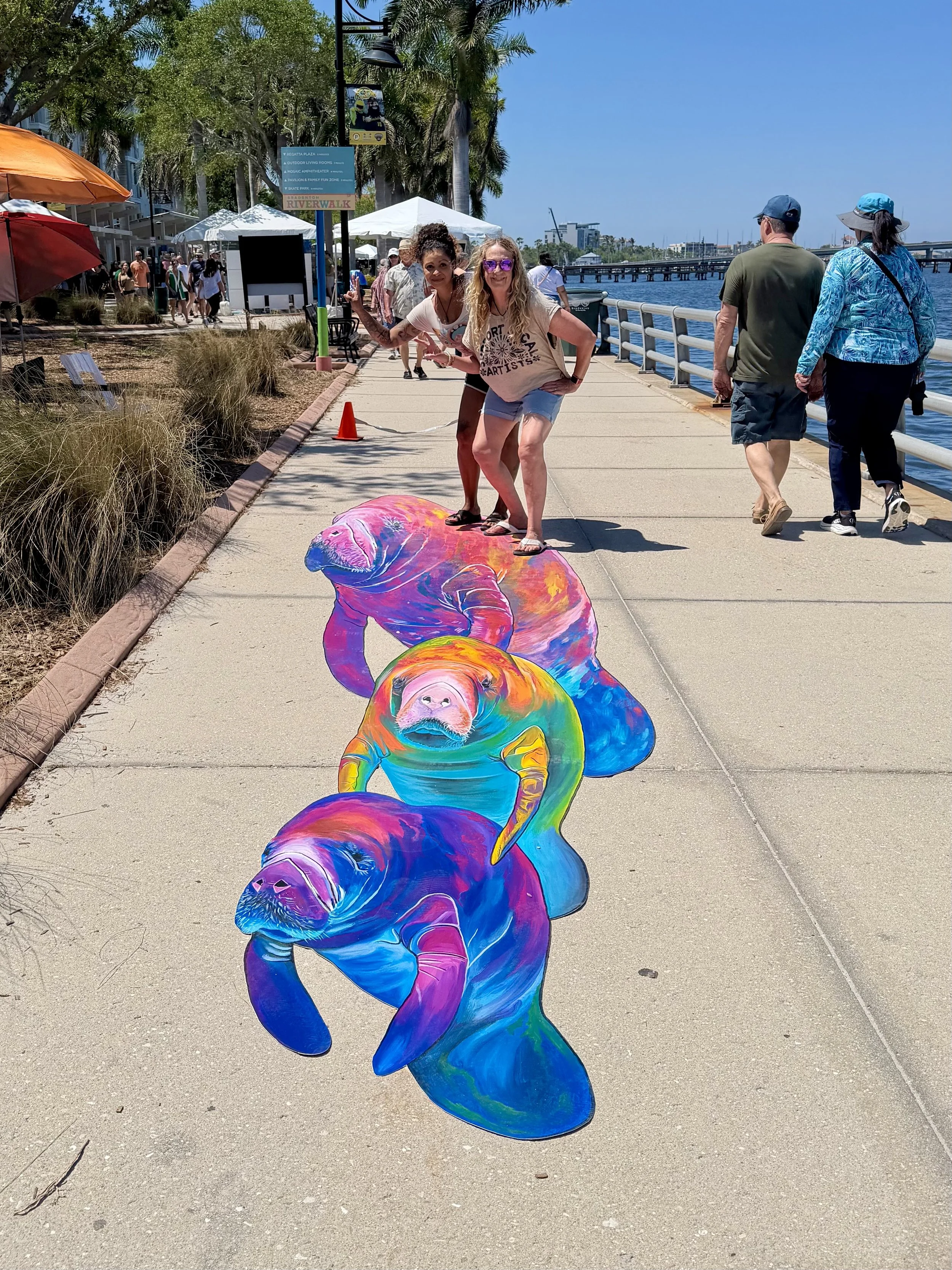 3D Manatees on vinyl for BAM Fest, 2026. Created with artist Laura Thomas