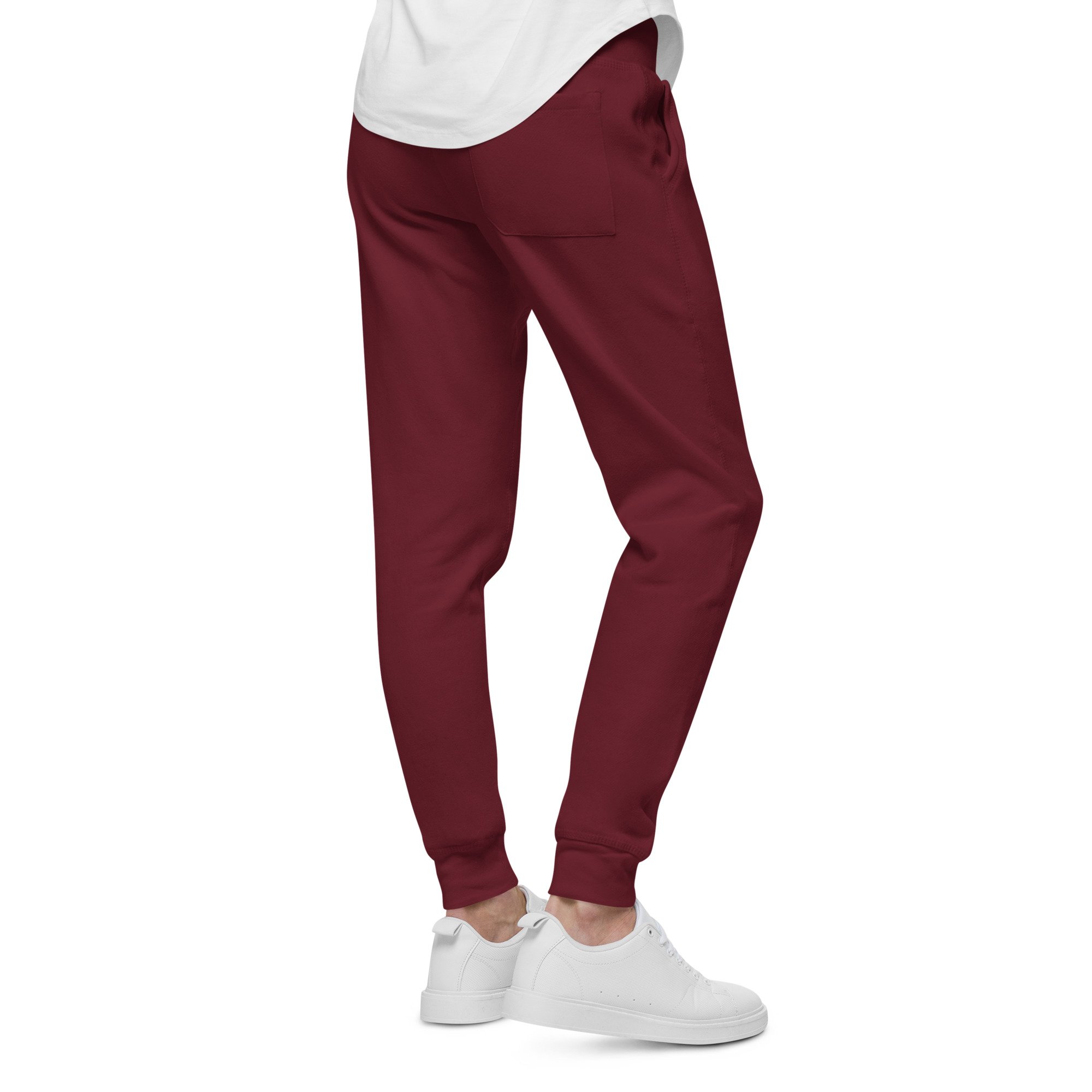 unisex-fleece-sweatpants-maroon-back-683d14d51d65f.jpg