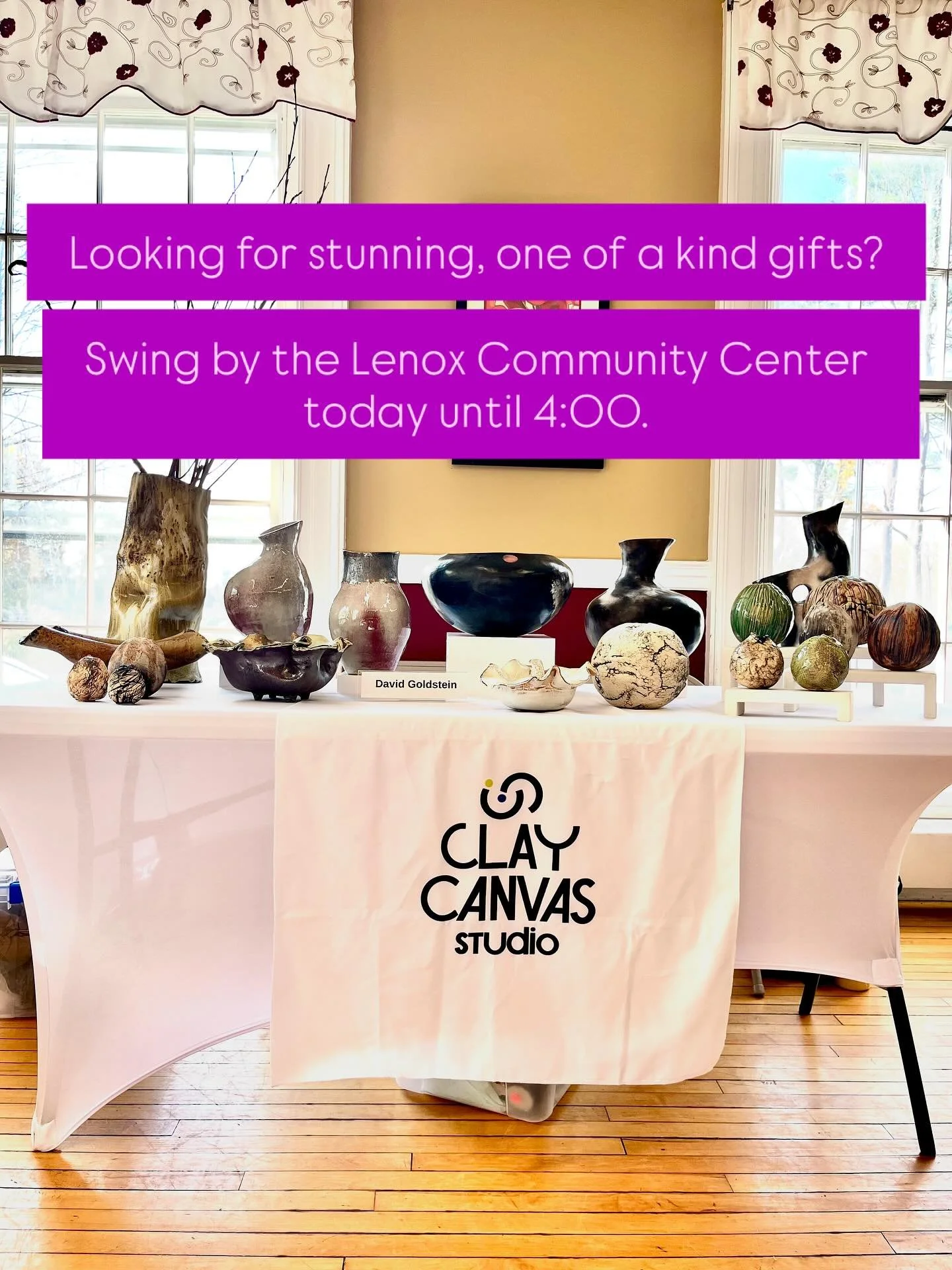 Pottery Sale today until 4:00 pm and tomorrow from 11-4.