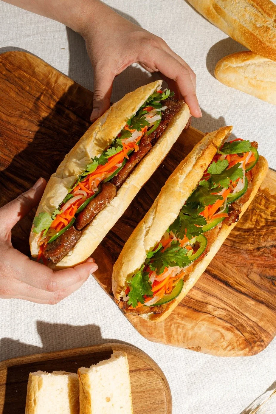 Treat yourself to fresh Vietnamese sandwiches filled with vibrant flavors for a quick and tasty delight. 🌿 #BanhBo #NewarkEats #VietnameseCuisine #BanhMiMagic #QuickBite