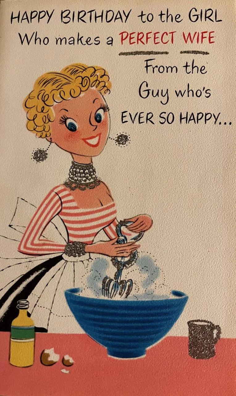 A birthday card from the author’s husband when she was 25.