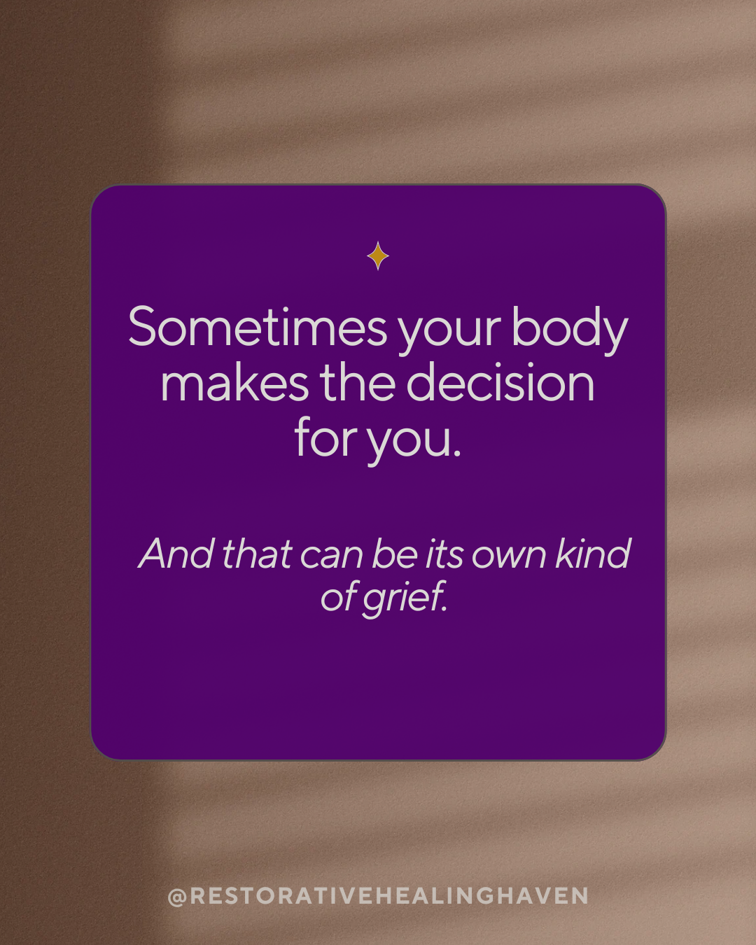 When Your Body Makes the Decision for You