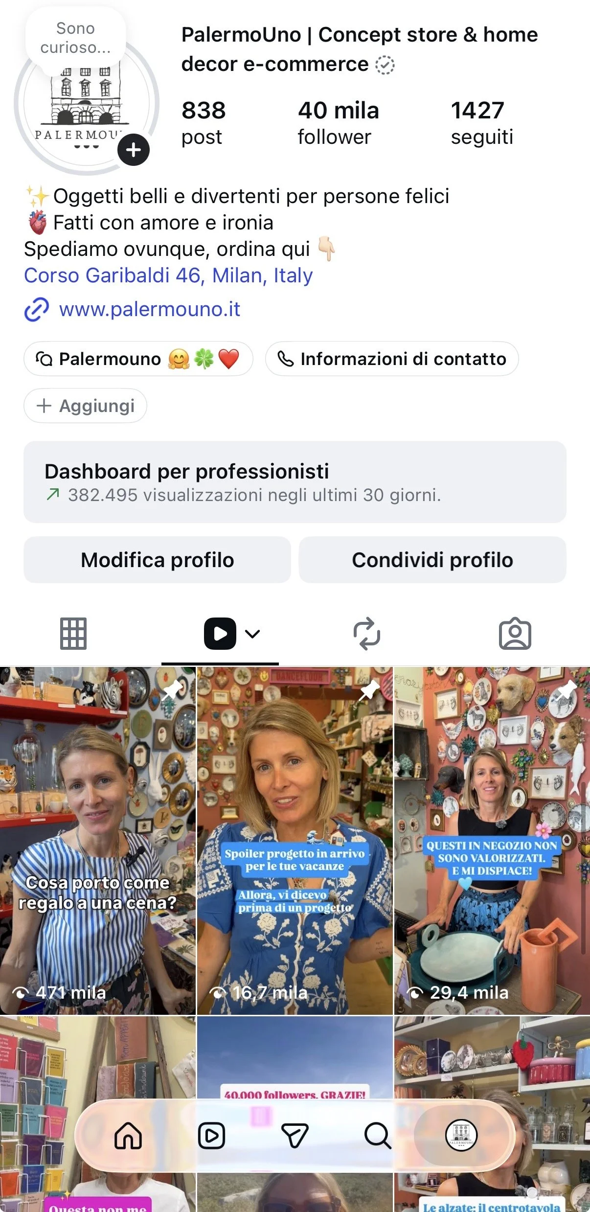 Social Media Manager Milano, feed social