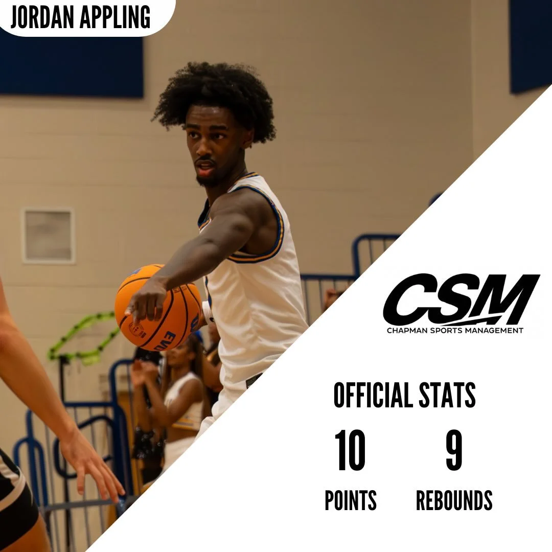 Congratulations to Jordan Appling on a great game against Brevard! Jordan finished with 10 points, 9 rebounds, and also added on an assist and a steal. Keep it up Jordan!