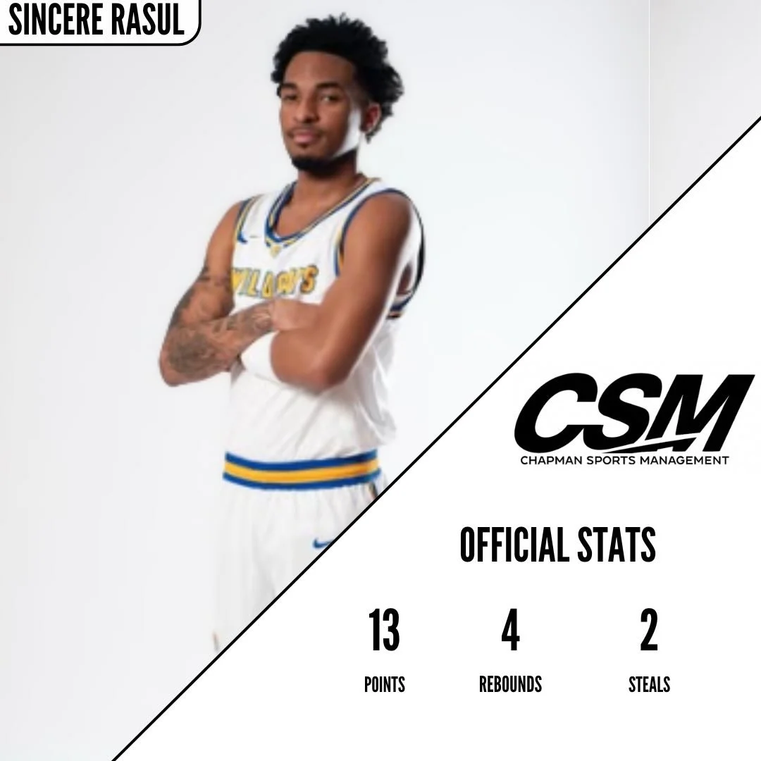Congratulations to Sincere Rasul on a great game in a win over Warren Wilson. Sincere finished with 13 points, 4 rebounds, 2 steals, and an assist while shooting over 65% from the field.