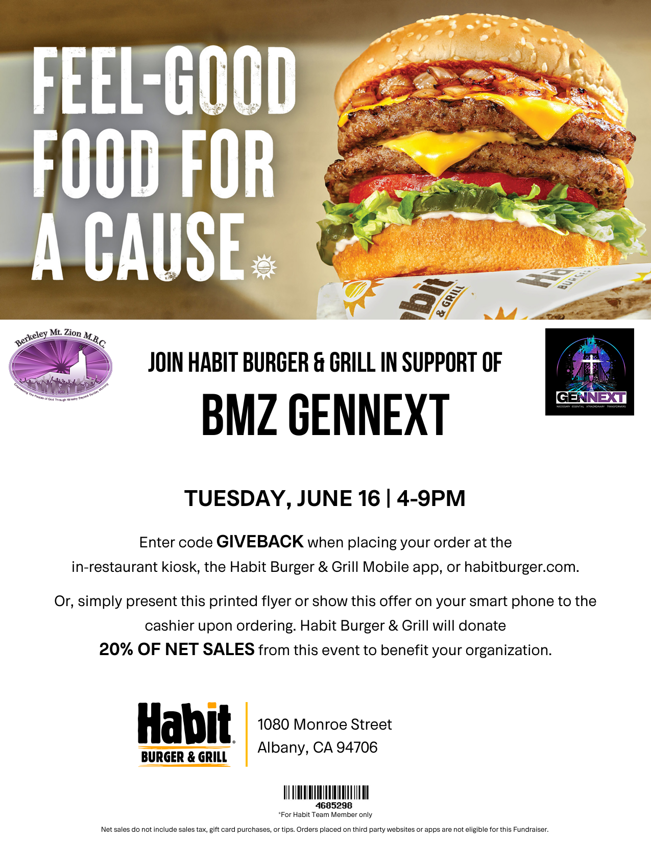 GenNext Habit Burger Fundraiser