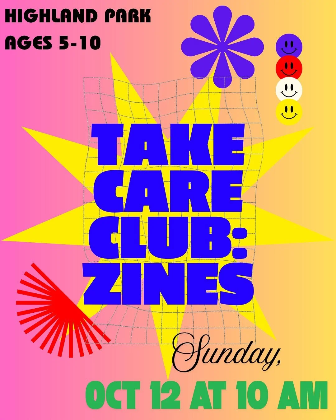 This Sunday! Join the 5-10 year old cohort of Take Care Club for a zine-making session with Salma Abumeeiz and Sylvia Page, librarians who love making and teaching with zines! They&rsquo;ll share how zines have shaped DIY culture and made space for c
