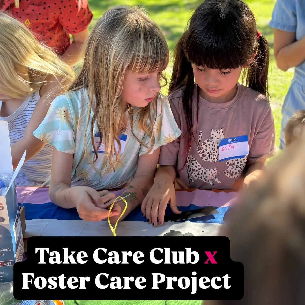 Take Care Club ages 5-10 met in Highland Park today to talk about foster care, ways families change, how people help, and to assemble care kits for kids currently in foster care in LA County. Besides assembling care kits with toothbrushes, soap, and 