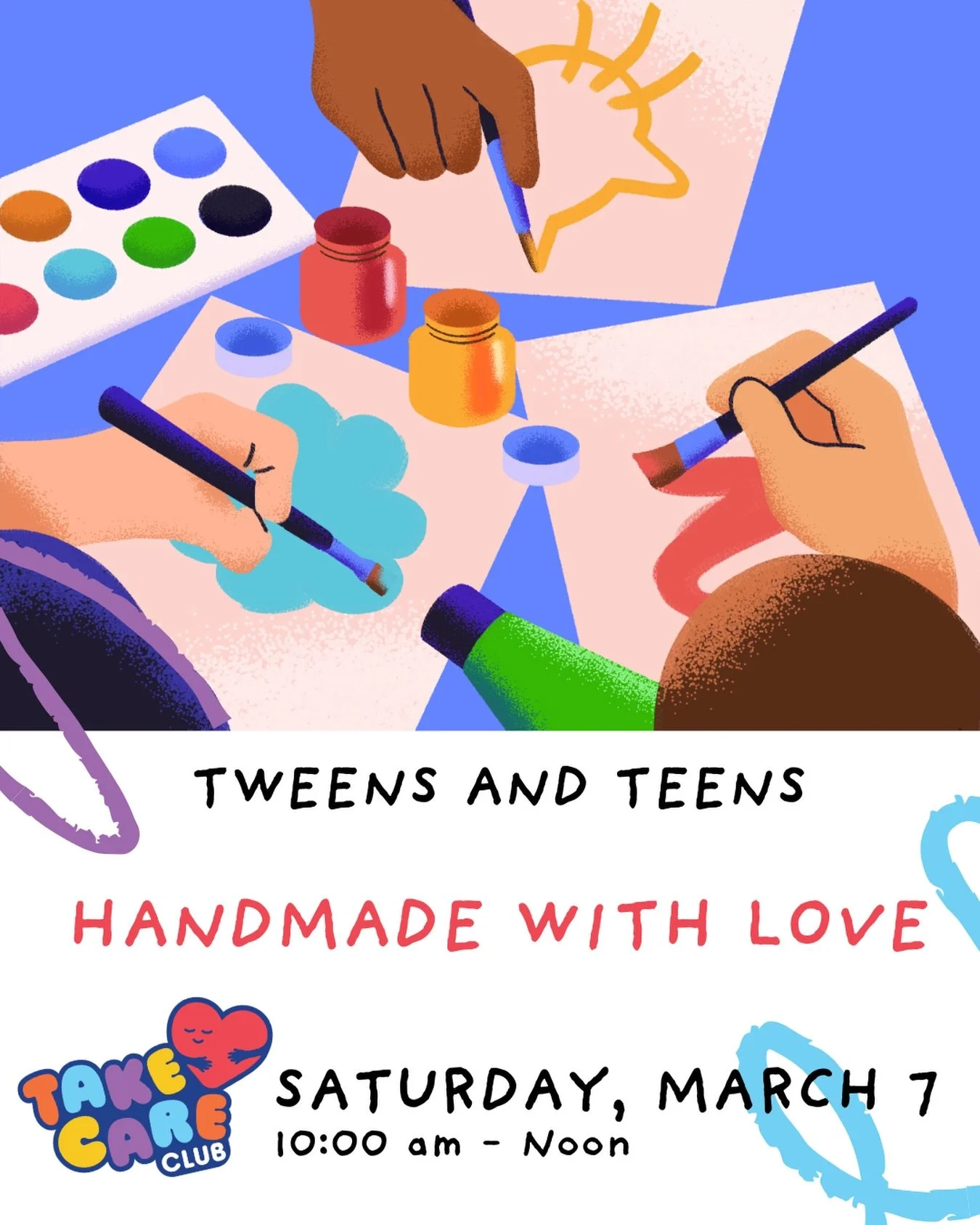 ✨ Schedule Change + Service Project! ✨

This month our Teens/Tweens will meet Saturday, March 7th from 10 AM &ndash; Noon (instead of our usual Sunday!).

We&rsquo;ll be making gifts and handmade cards for Meals on Wheels and for our local seniors at