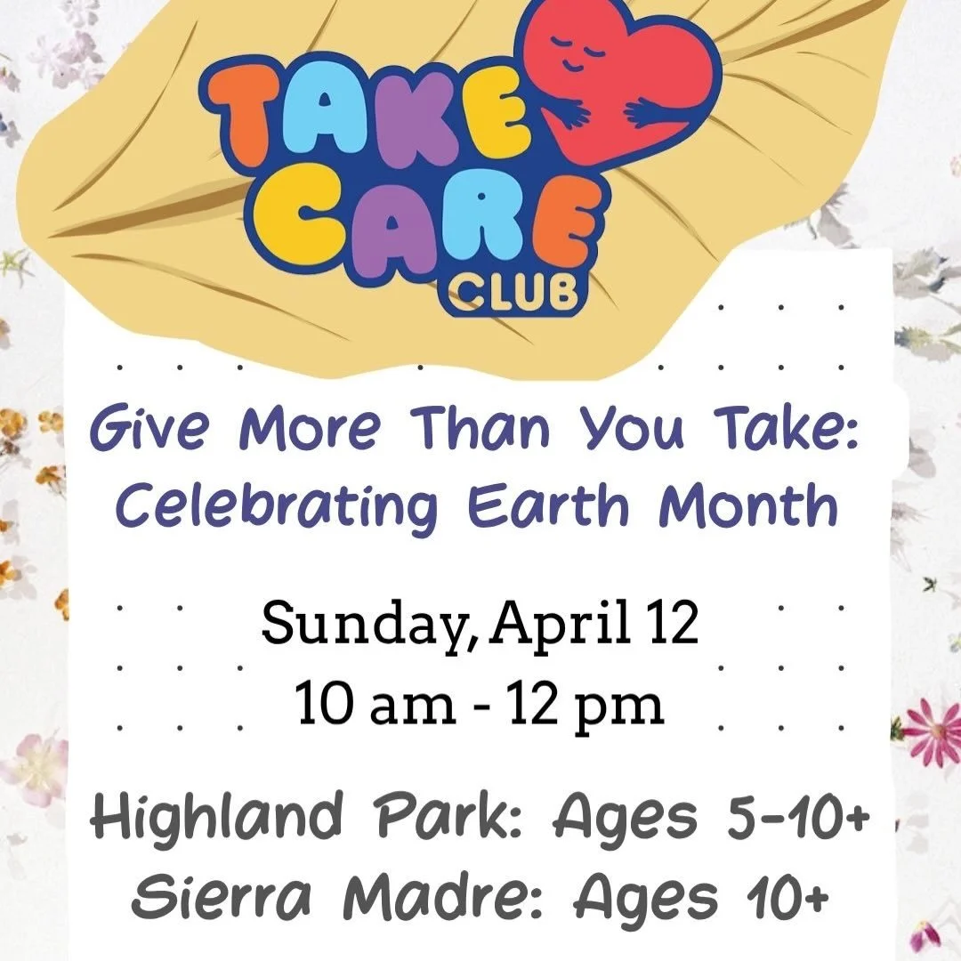 Take Care Club kids and teens are meeting on Sunday, April 12 from 10 AM &ndash; 12 PM for a morning dedicated to caring for our environment. RSVP through link in bio!

Activities include: &bull; Creating a collaborative nature collage inspired by ar