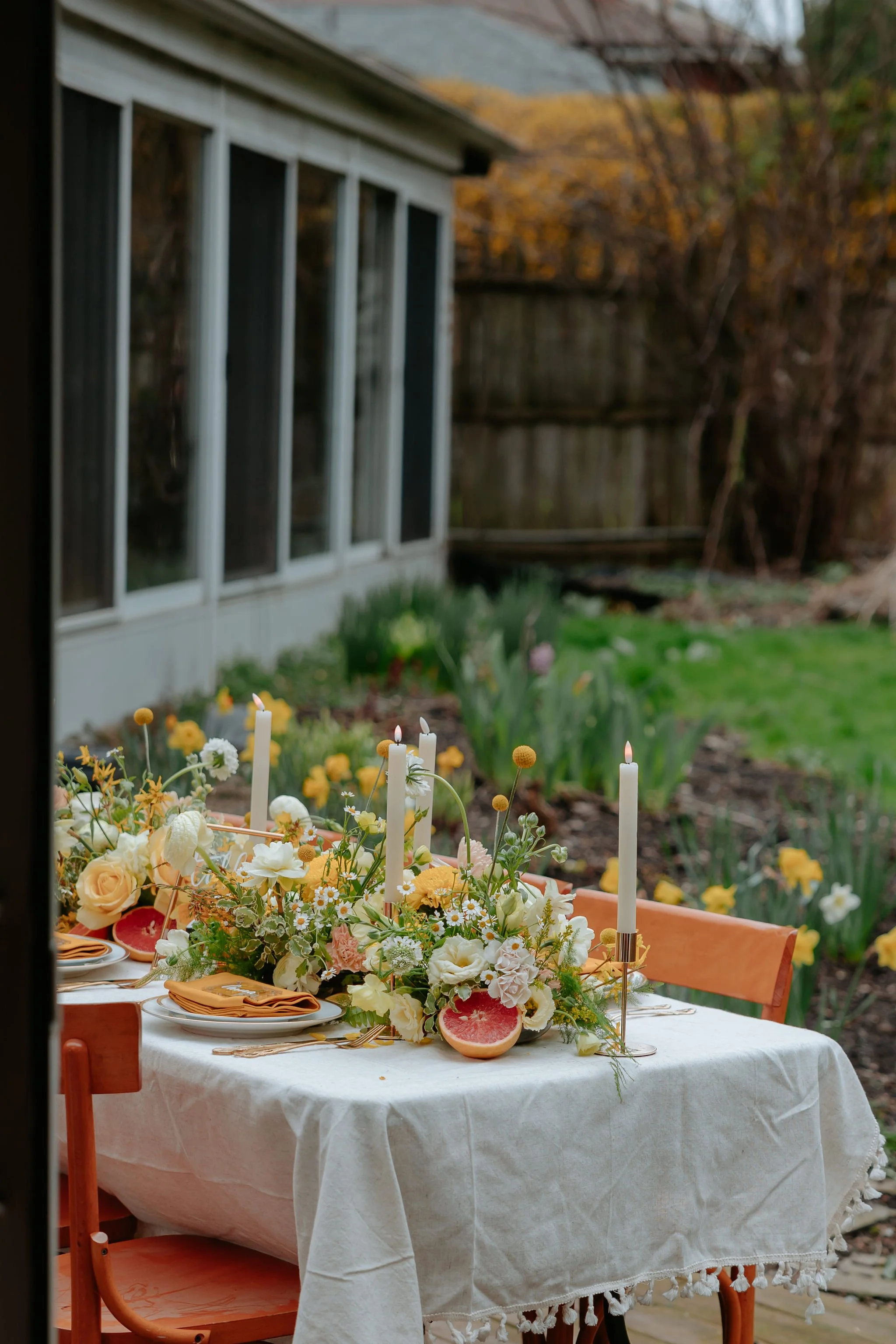 Fragrant floral tablescape, photo by Liz Capuano Photography