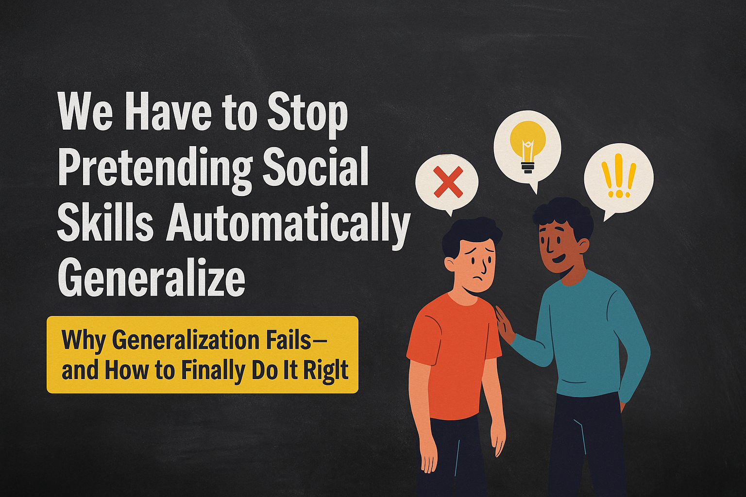 We Have to Stop Pretending Social Skills Automatically Generalize