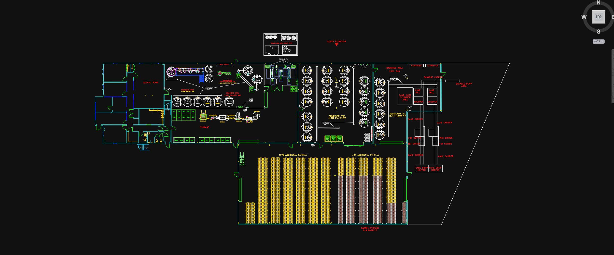Blueprint of a distillery