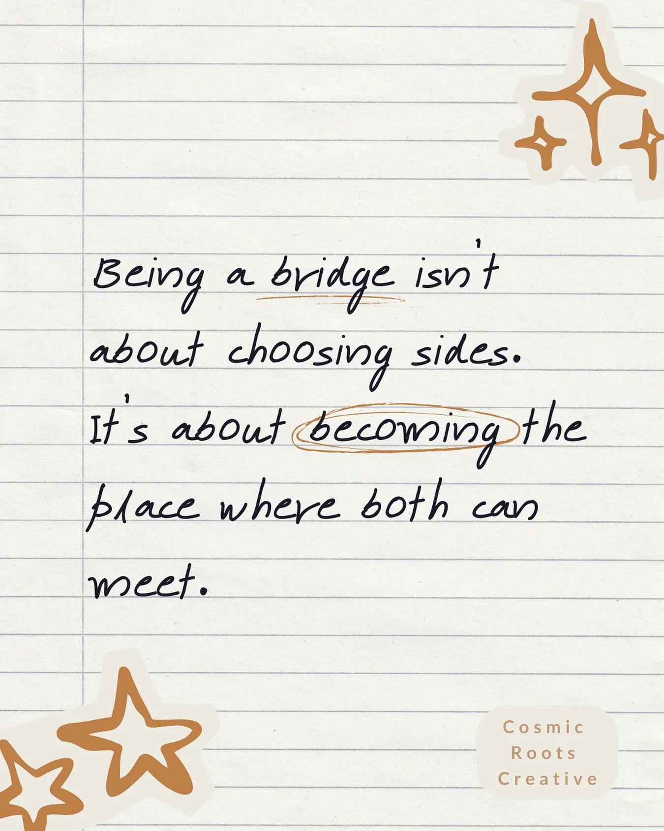 We&rsquo;re all bridges in some way.

For me, it&rsquo;s been between the mystical and the practical. Learning how to let both breathe together instead of pulling me apart.

✨ What about you?
Where do you notice yourself being a bridge right now?