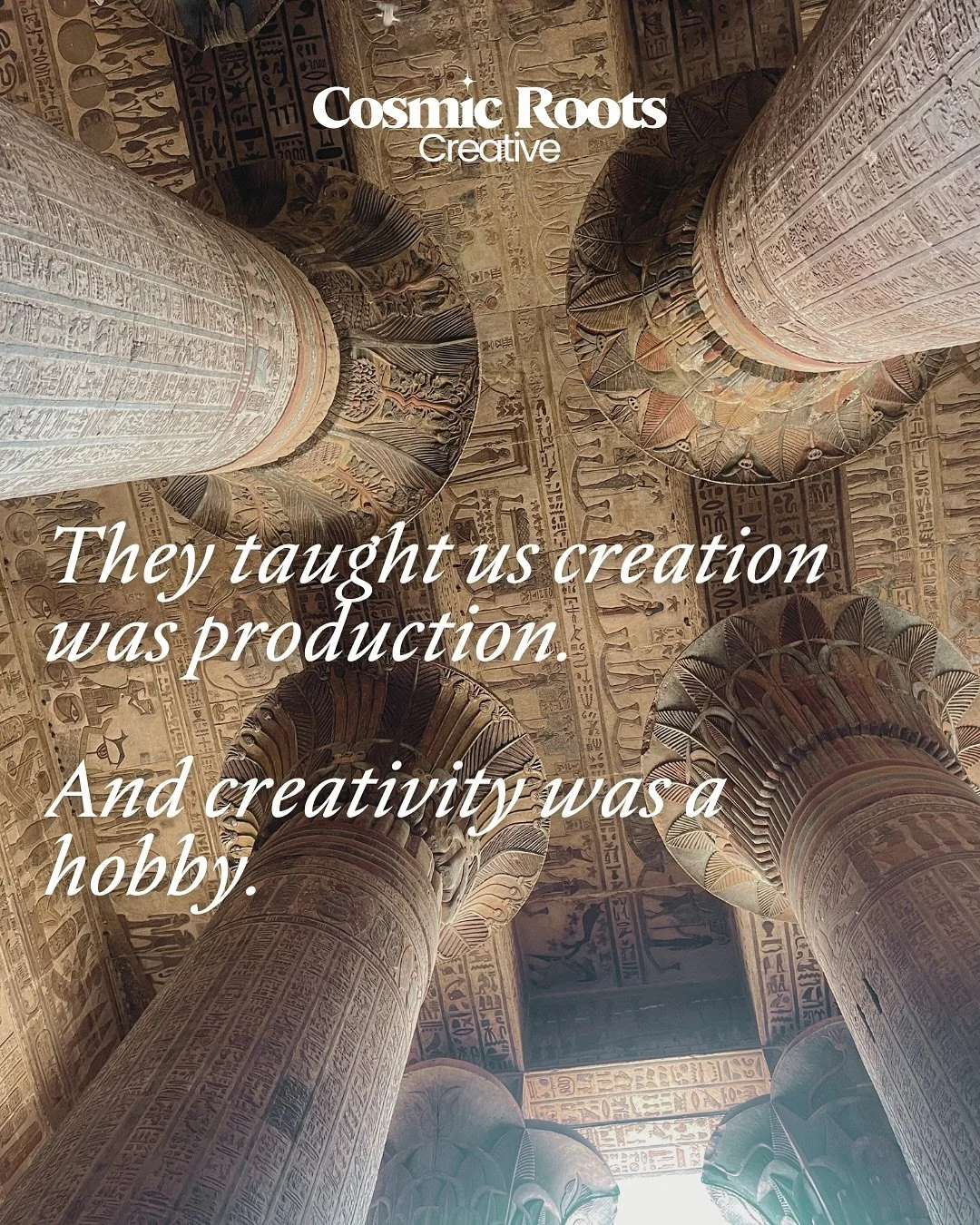 They told us creativity was for art and creation was for work. That story made us forget the truth&hellip; That we are always creating, whether we&rsquo;re painting, parenting, writing, or building businesses.

When creation is treated like productio