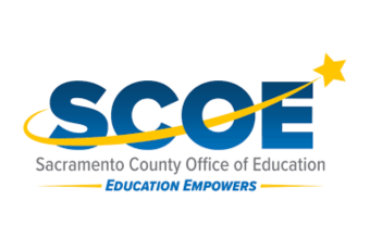 Logo of Sacramento County Office of Education with the acronym 'SCOE' in blue, a yellow star connected by a swooping yellow line, and the words 'Sacramento County Office of Education' and 'Education Empowers' underneath.