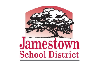 Jamestown School District logo with a large tree above the name