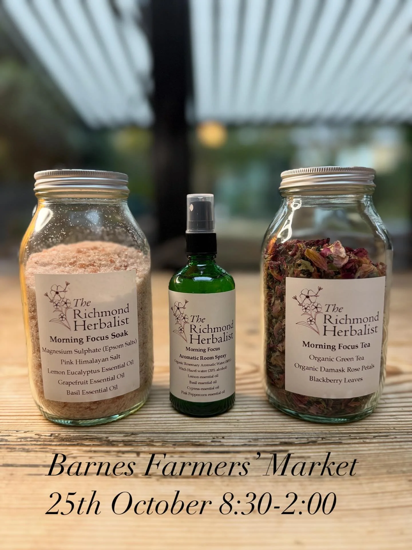 Back again at Barnes Farmers&rsquo; Market tomorrow. Come and stock up or refill your jars with your favourite products. Gift sets available of the Times of the Day range so start your Christmas shopping, or just come and chat to me about any health 