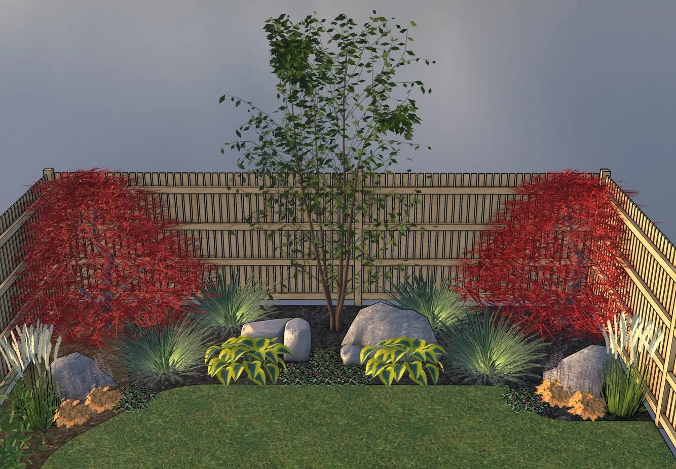A new shade garden design coming to life in Etobicoke. Built in @sketchup_official , soon to be built in real soil. 🌳🌱🌾🪏
At GreenHouse, any chance to plant, create, or be in nature is a good day. 💫🍃
&bull;
&bull;
#horticulture #landscaping #tor