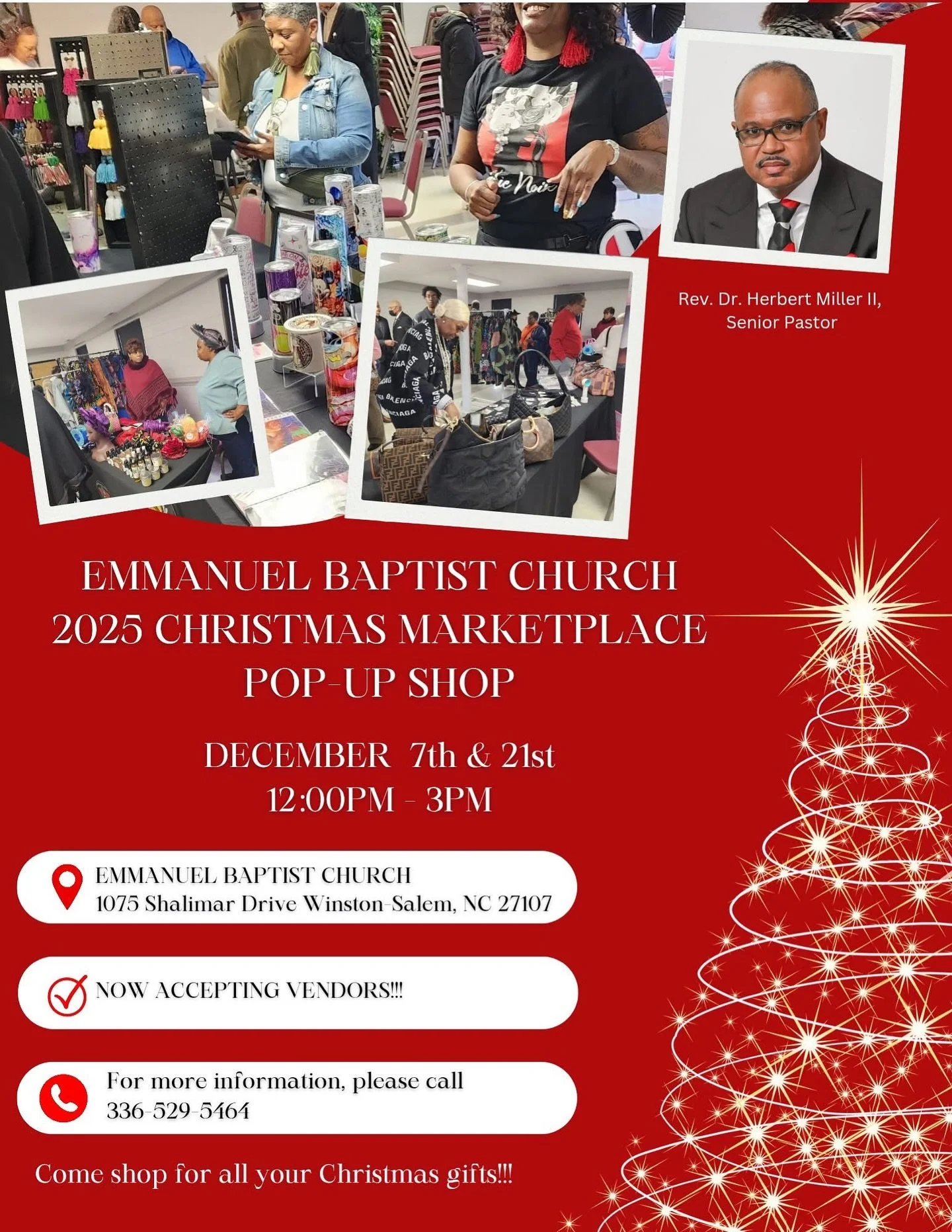 Opportunity Alert 🚨 

This Holiday Popup Market in Winston Salem is a great opportunity for any Triad small business or entrepreneur.

#vendorwanted #winstonsalem #entrepreneur #shopsmall #supportlocal