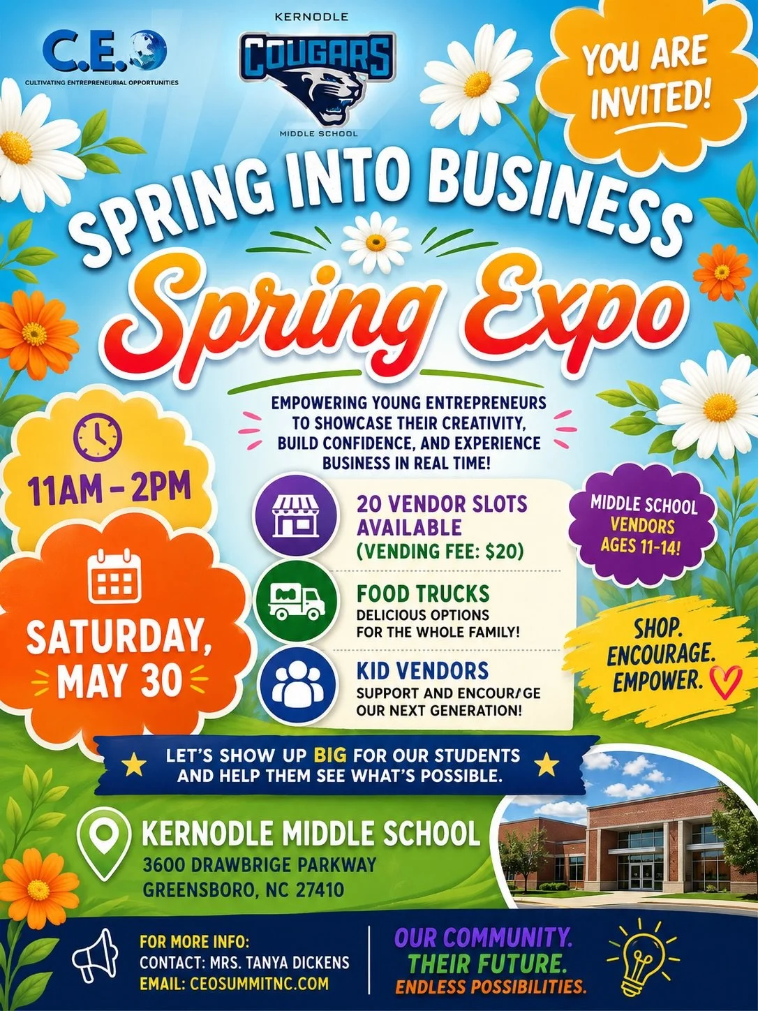 Our community has an opportunity to do something powerful this upcoming Saturday.

Instead of just talking about supporting the next generation, let&rsquo;s SHOW UP for them.

These middle school students have stepped out in confidence to launch busi