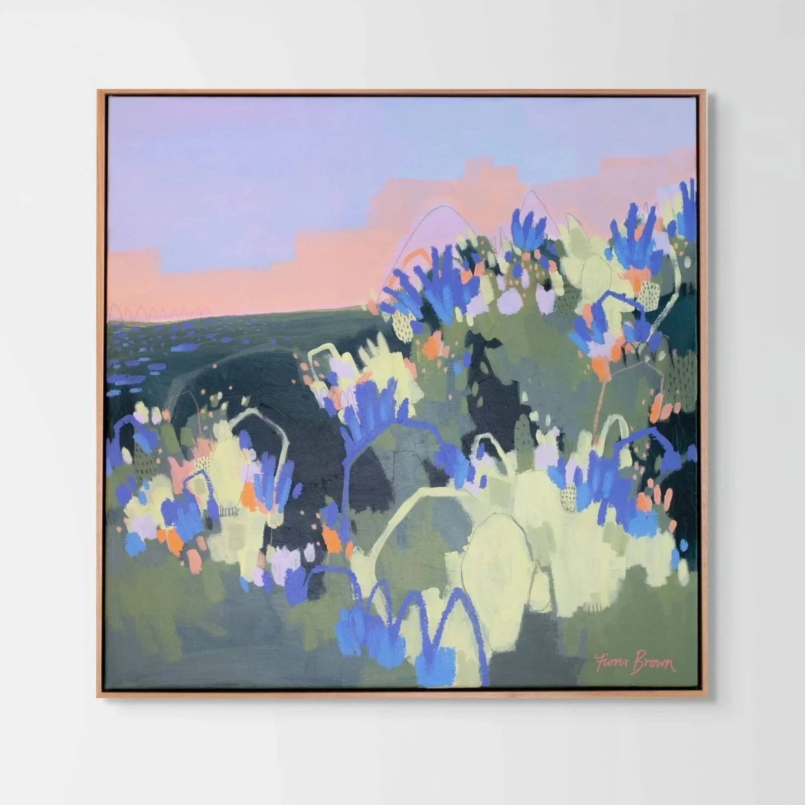 'In Bloom' (framed) 80x80cm (31.5"x31.5") Original mixed media on canvas