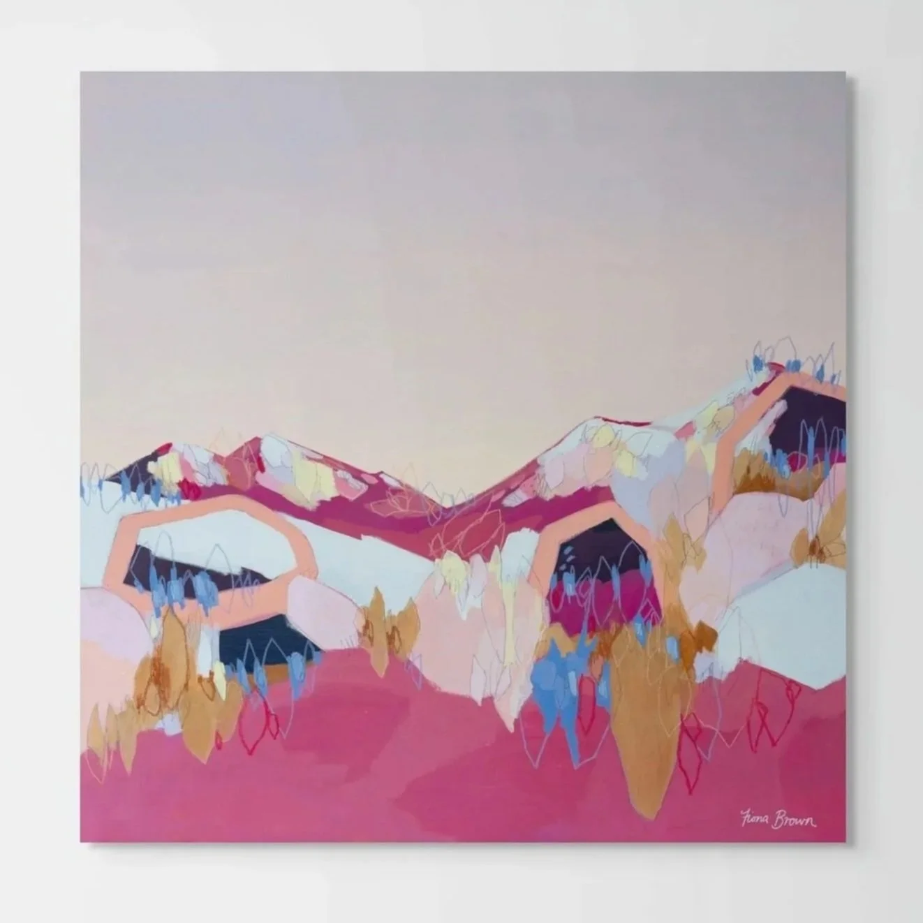 'Brand New Day No. 2' 102x102cm, Original mixed media on canvas