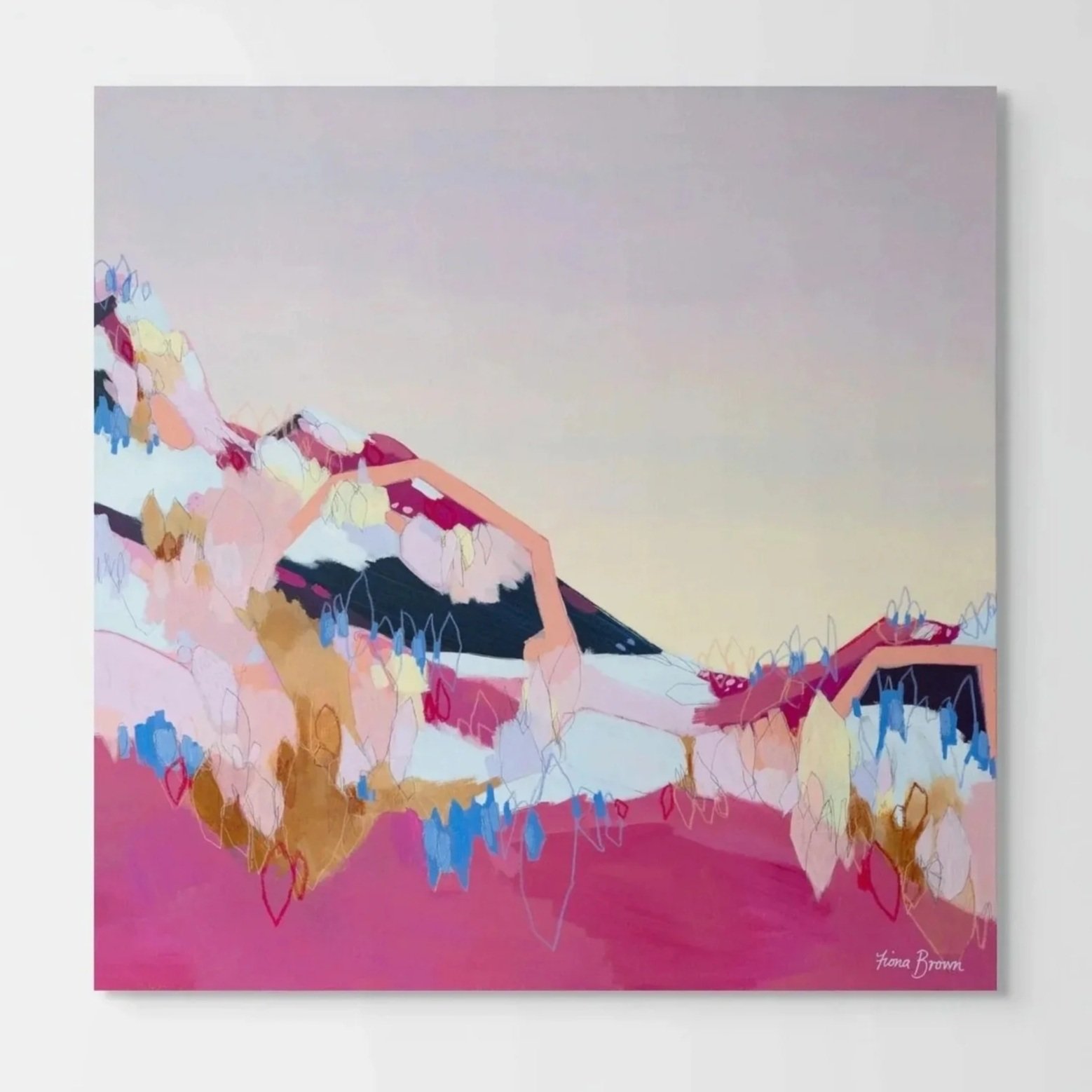 'Brand New Day No. 1' 102x102cm, Original mixed media on canvas