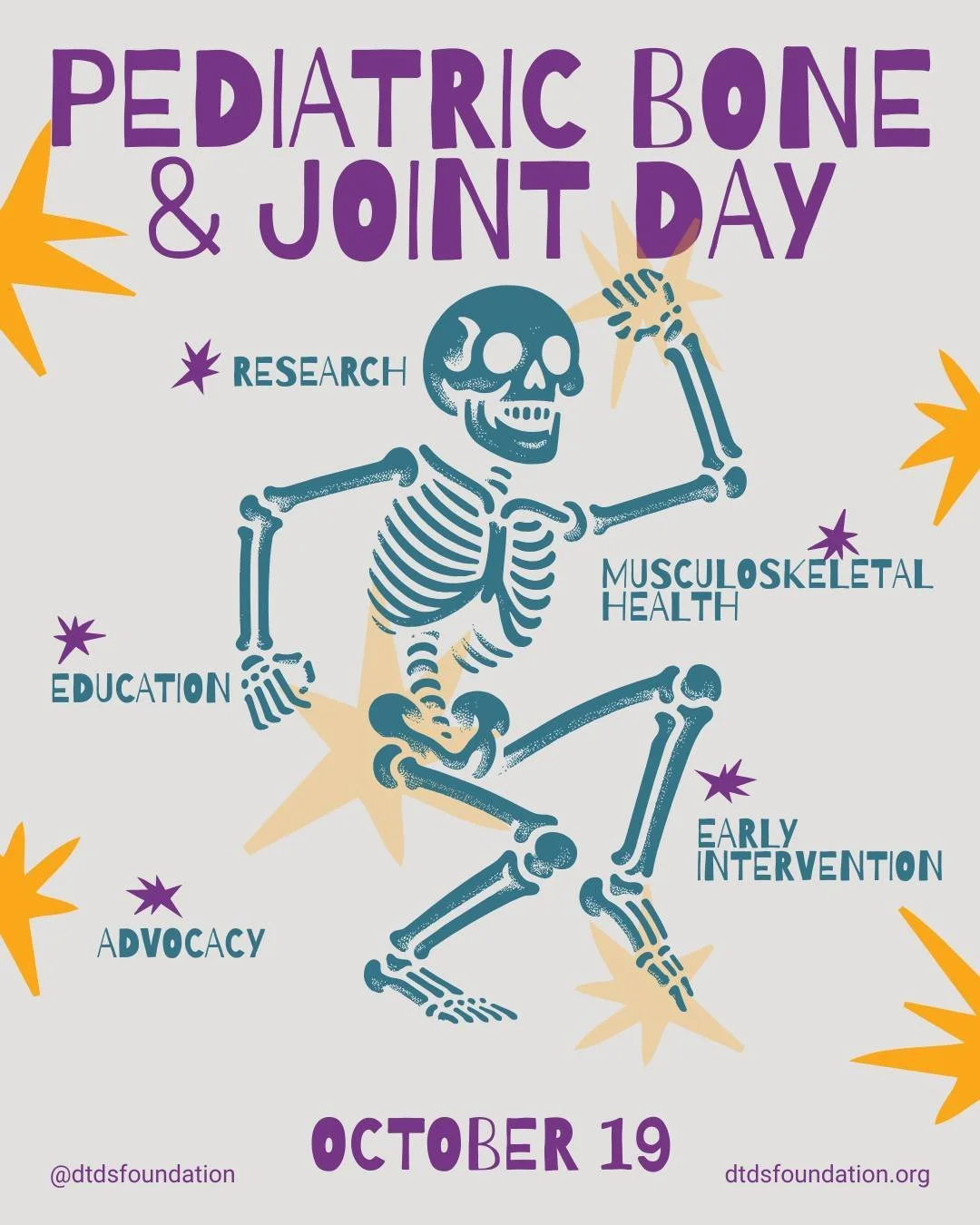 October 19 is World Pediatric Bone &amp; Joint Day

Children with rare diseases like DTDS often face unique orthopedic challenges. Early intervention, therapy, and supportive care can make all the difference. 
Today we shine a light on the importance